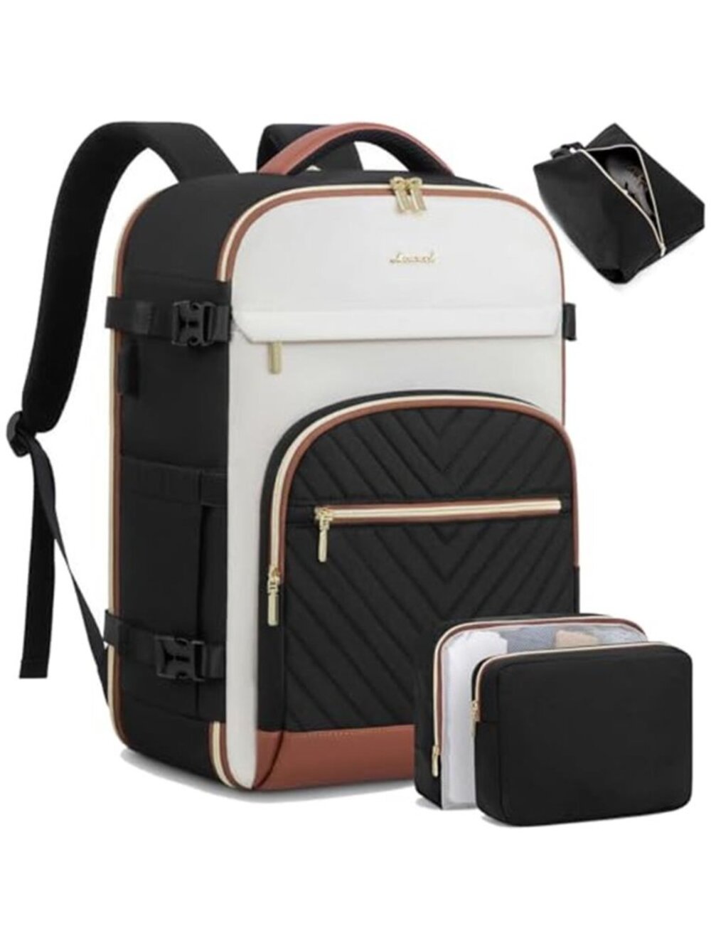 Travel Backpack Carry On 50L Airline Approved 18 Inch Laptop Bag Packing Cubes